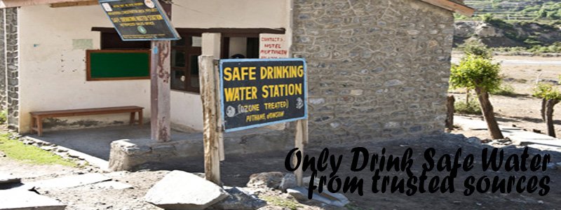 drinking water board while trekking route