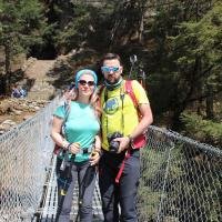 a-couple-posing-on-the-bridge-way-to-gokyo-lakes-trek-with-everest-base-camp 